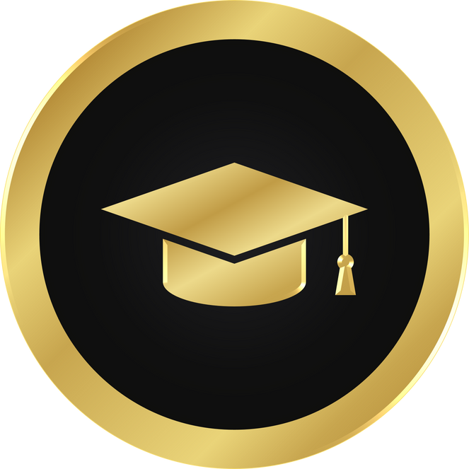 Gold Education Hat Icon